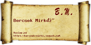 Bercsek Mirkó névjegykártya